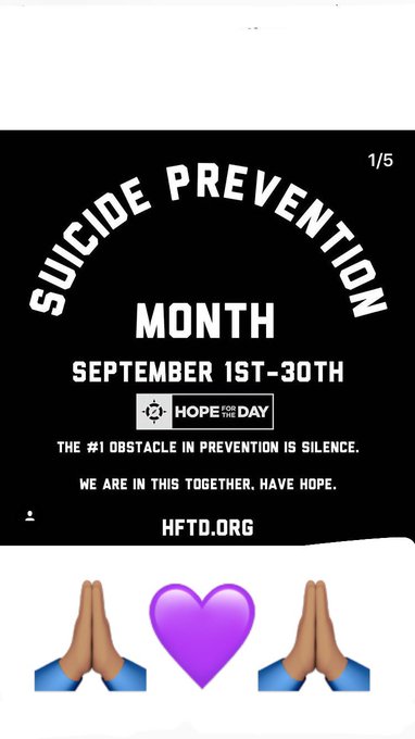 Today marks the first day of #NationalSuicidePreventionMonth Just wanted to spread awareness and remind<a href="/tag/nationalsuicidepreventionmonth"class="tags">#NationalSuicidePreventionMonth</a><a href="/tag/youmatter"class="tags"><span>#youmatter</span></a>