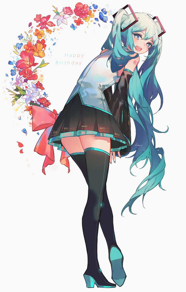 Kaneblob's tweet photo. I'm late but Happy birthday to Miku 🎉 https://t.co/Uju9TS58GR