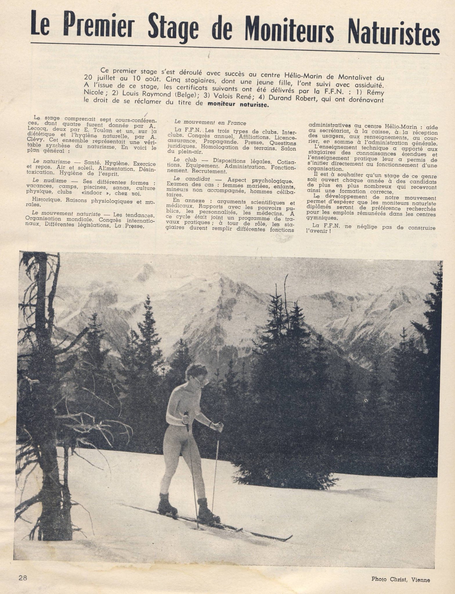 Saurez Bruno On Twitter 1er Stage De Moniteurs Naturistes La Vie Au Soleil N 62 Novembre 1958 Naturisme Sport Education Montagne
