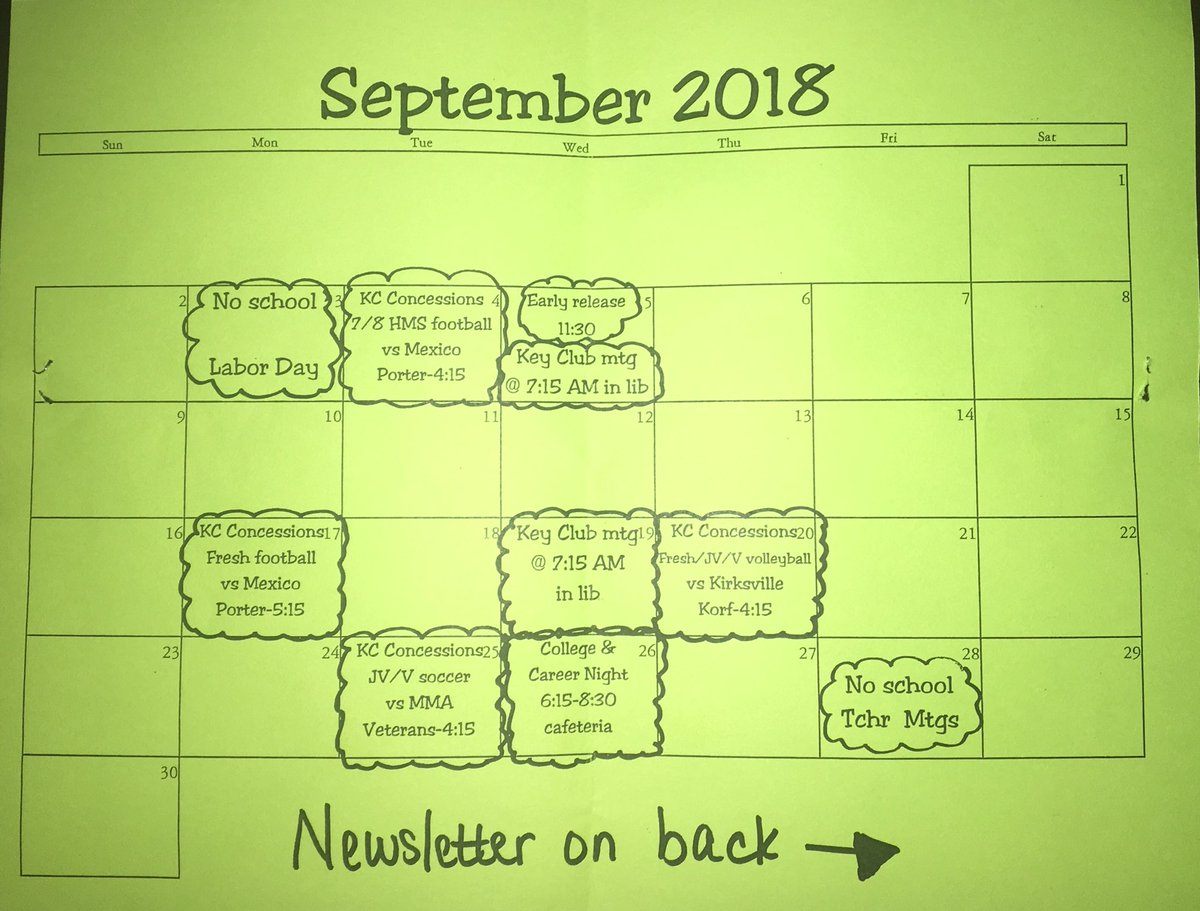 HannibalKeyClub's tweet photo. September Calendar https://t.co/04KRwS77UQ