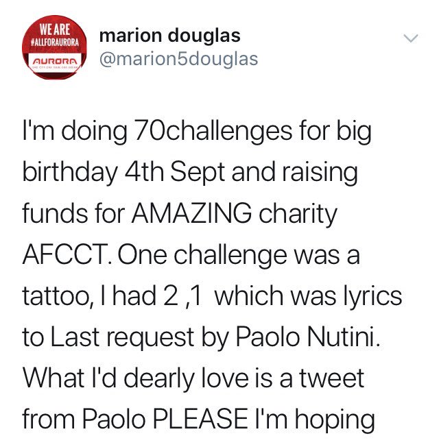  can you help this amazing lady get a happy birthday from Paolo Nutini ?? 