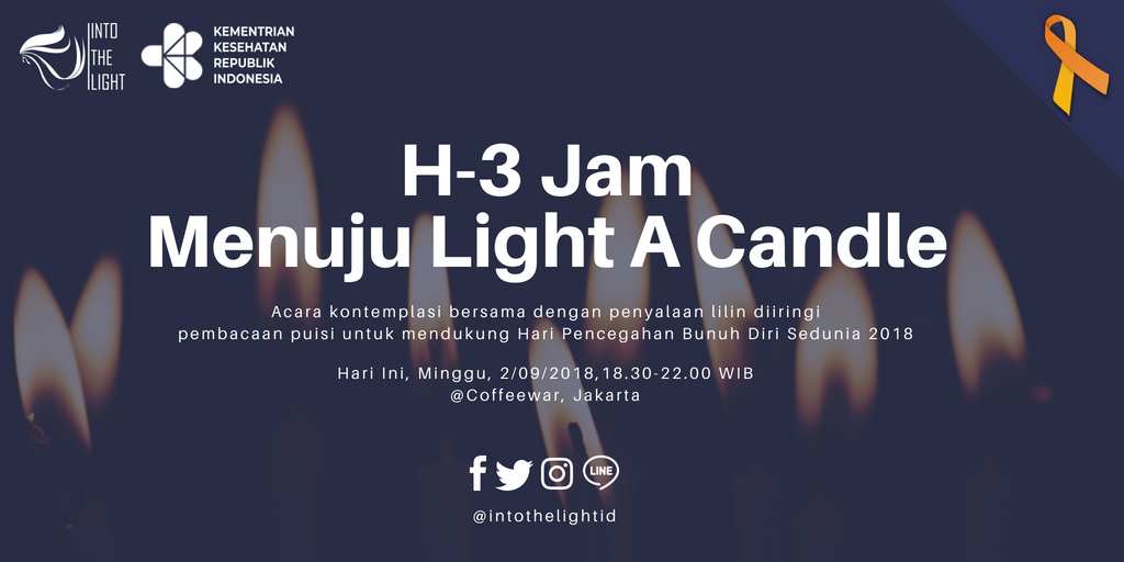 IntoTheLightID's tweet photo. Sampai bertemu 18.30 WIB di Coffeewar, Jakarta!

Light A Candle didukung pula oleh @waktujeda (ft. Aditya Sidhi) dan #UnmaskedOpenMic, yang akan ikut menampilkan pembacaan puisi hari ini. Acara ini tidak berbayar (free) &amp; bisa registrasi on the spot.

#LightACandleForLife https://t.co/0j5nMAwy6G
