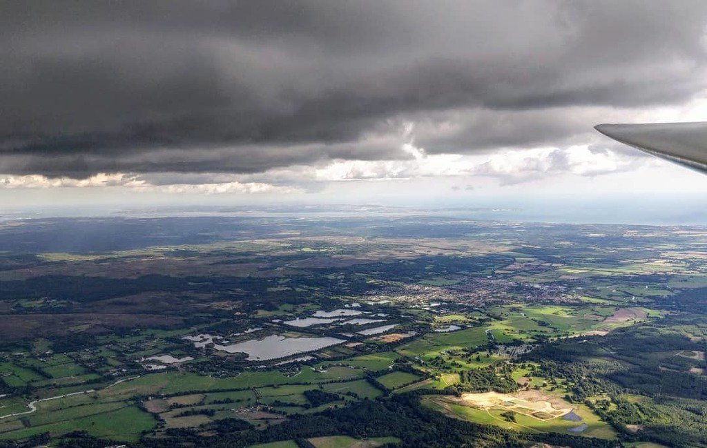 Running through a large front of cloud near Southampton