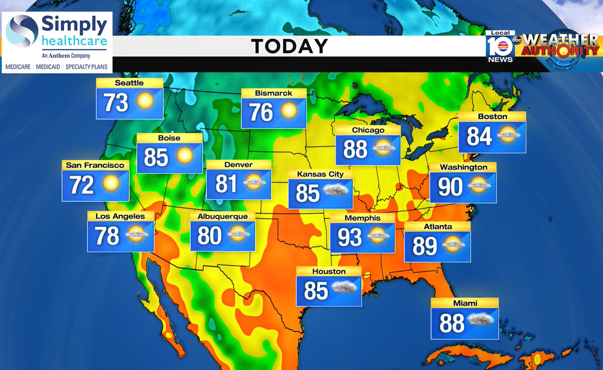 Here is the national forecast for today Presented by Simply Healthcare https://t.co/oleep6jRRP