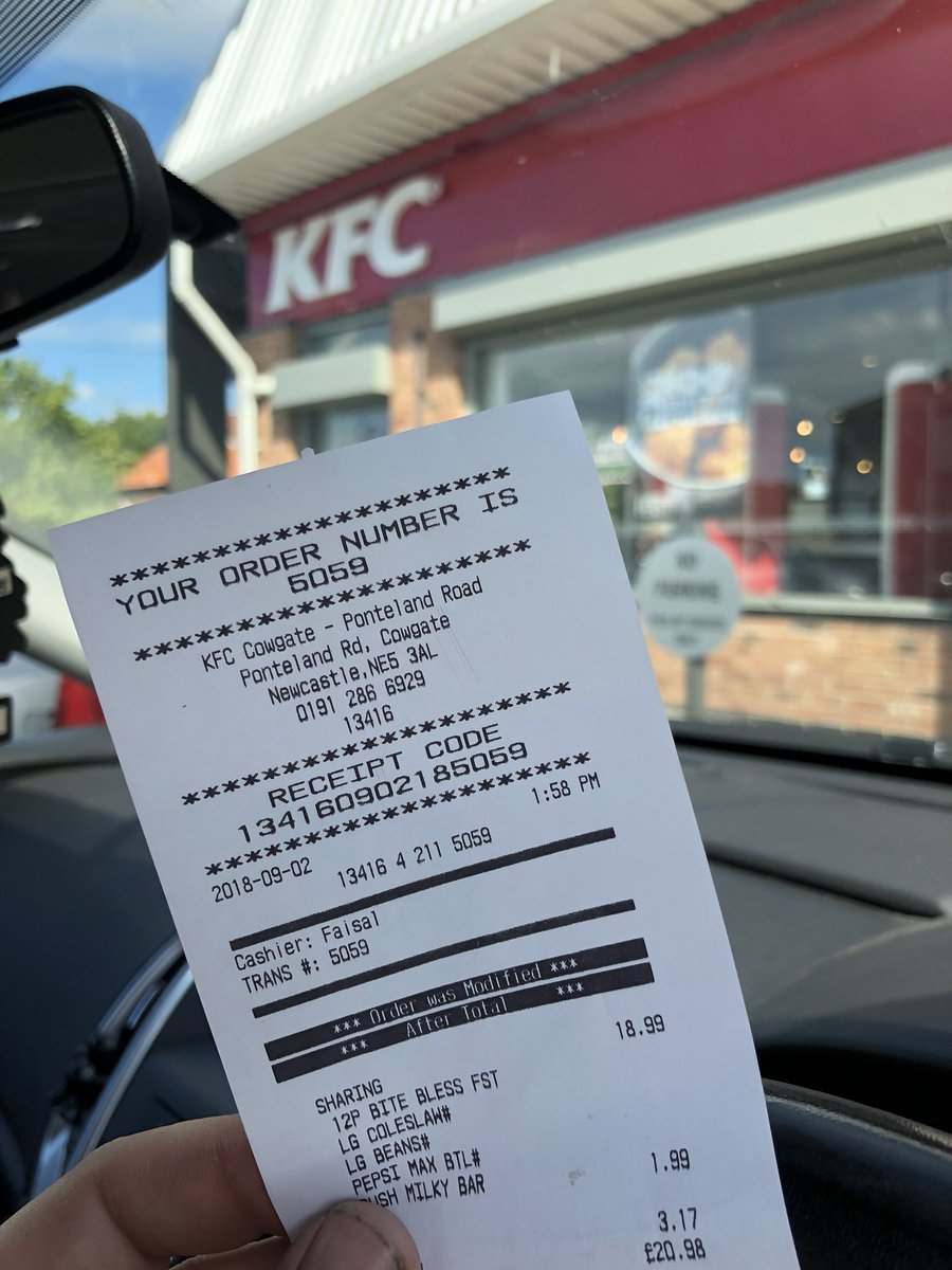 havingabarry's tweet photo. 27 minutes and counting @kfc thought this was fast food. Are you out the back chasing the chickens like rocky https://t.co/4mBL4yQ3pH