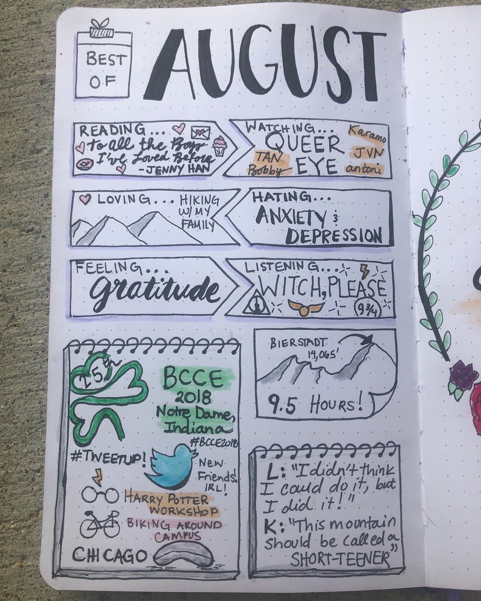 heydebigale's tweet photo. August is already over, what happened?!
I made a memory page for August in my #bulletjournal
#BCCE2018 was such a highlight because I got to finally meet so many of my Twitter friends IRL!
Also featured: @ohwitchplease , @jennyhan & @QueerEye
#bujo #chembujo https://t.co/yLyVvQguSx
