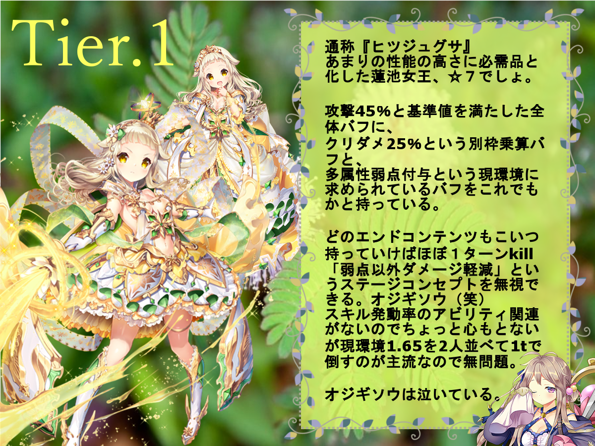 Selt E 新戸 V Twitter 各種サイトで花騎士リセマラランキングなるものがちらほら見受けられ その内容が目も当てられないようなものだったため 花騎士はリセマラする必要性がないゲームということも踏まえて 最適最強キャラを紹介します 花騎士 フラワーナイト