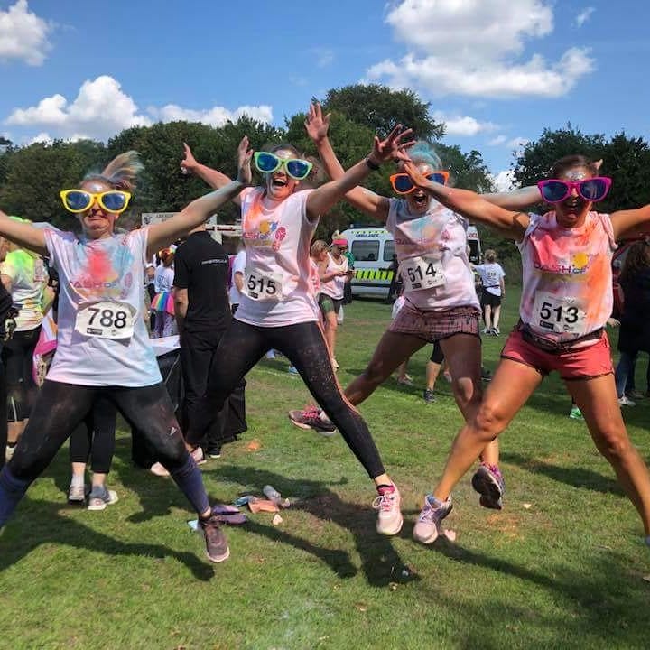 netball925's tweet photo. Great day yesterday raising money for @PTHospice in their #dashofcolour #Doc18 #charity run. In memory of Nicky's Dad as well as other friends who have been cared for there. X
https://t.co/SdVaMr2QZd https://t.co/NvZKrNCJFV