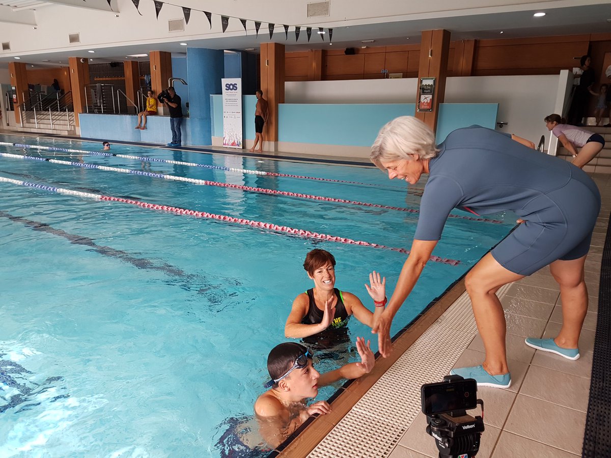 LizLongstonePR's tweet photo. First up at @SOSGroupLtd #SOSDisabilityTriathlon is the swimming! Great atmosphere. https://t.co/Ah1SwIbQa7