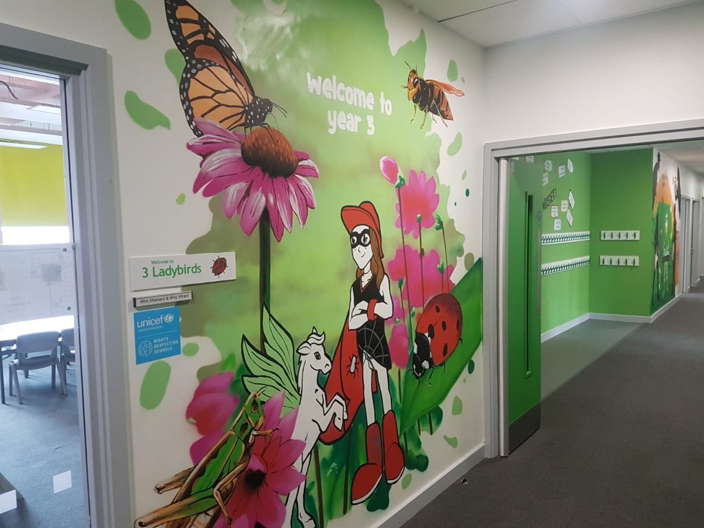 priestmeadproud's tweet photo. Y3-Y6...your new look corridors await! See Y1-Y6 on WEDNESDAY! Gates open 8.35am as usual 😊 Thanks @BespokeMural https://t.co/nJP9Dj8RMG