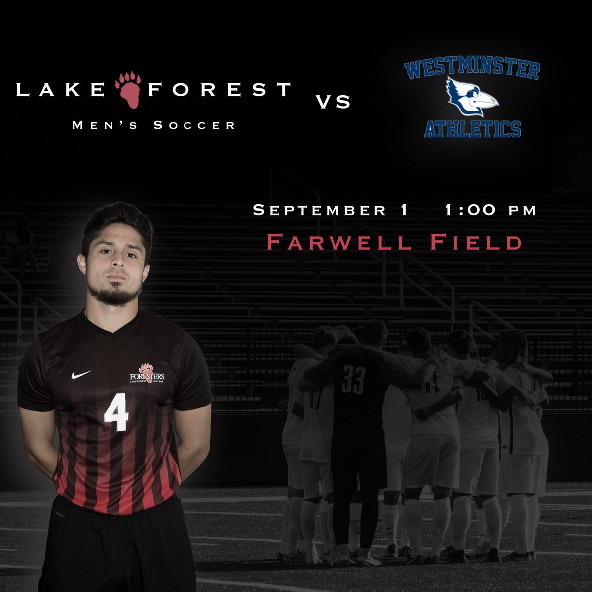 LFCMensSoccer's tweet photo. Join us at Farwell Field for our second home game of the season against Westminster at 1pm. #makehistory #playforG https://t.co/Vkx8UJPqtl
