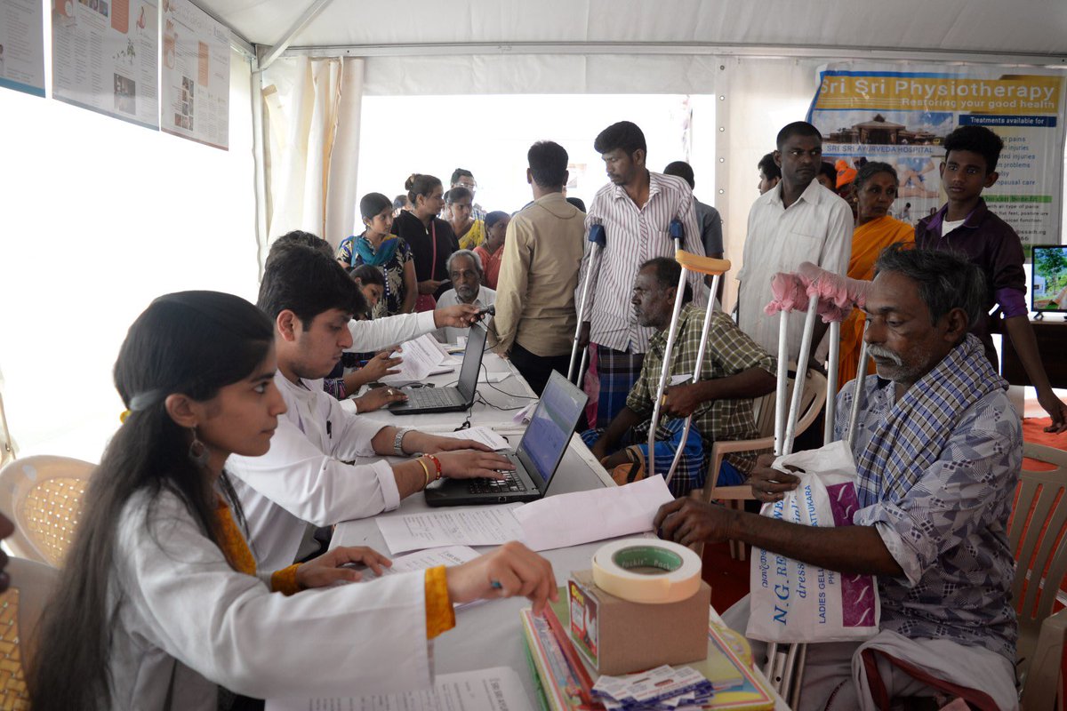Gurudev's tweet photo. As part of the Janmashtami celebrations in the @BangaloreAshram, 620 people with orthopedic disabilities were given artificial limbs, wheelchairs and other assistive devices. https://t.co/5yJM8P47vL