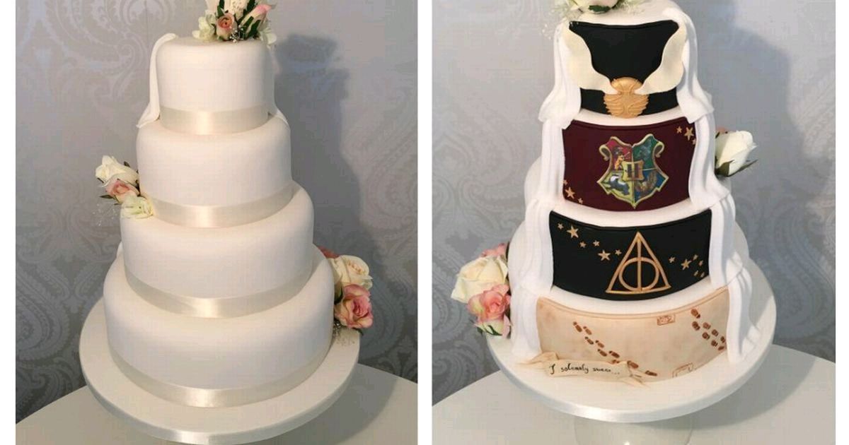 Cakecompare Sur Twitter Magical Harry Potter Wedding Cake Creation On Display At West End Shop A Glasgow Baker Owner Of Dcakesbypaige Designed The Harry Potter Themed Wedding Cake To Bring Out