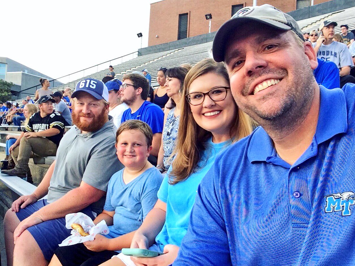 McFadden_PE's tweet photo. It’s football time in Middle Tennessee! It was great seeing so many of my current & former Mustangs at the game last night! 💙🏈⚡️#trueblue #MTSUvsVandy https://t.co/hqqw9uaDkD