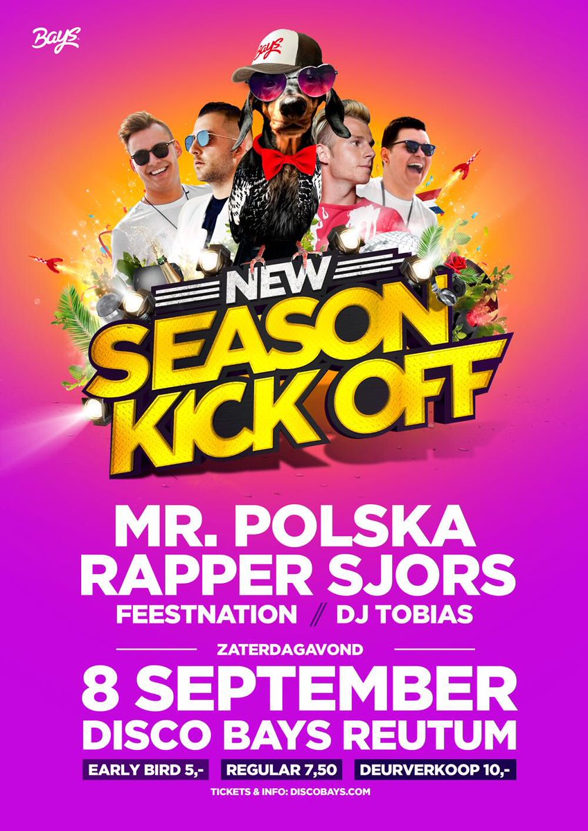 discobays's tweet photo. Volgende week zaterdag gaan we weer open 🚨🚨🚨 NEW SEASON KICK OFF met o.a. @MrPolska / @rappersjors1 en FEESTNATION @discobays https://t.co/IIZTKp15Hr