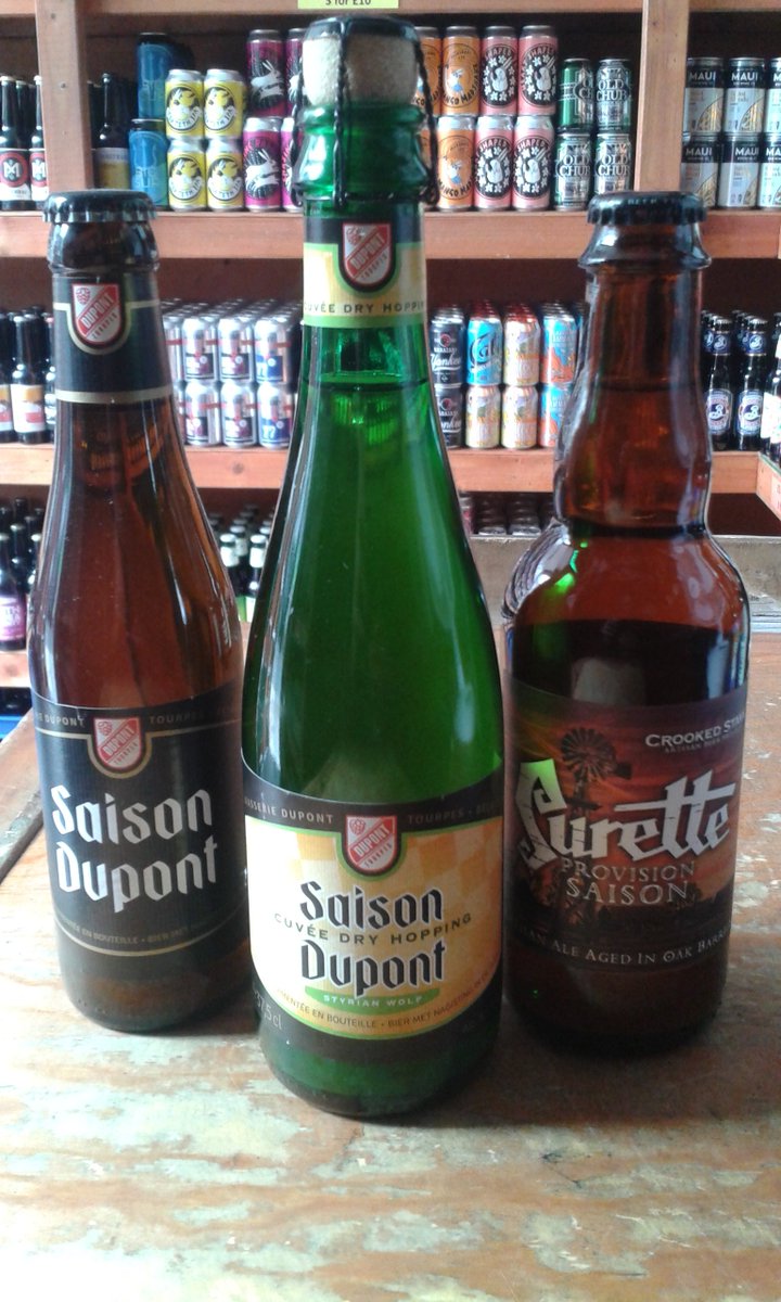 If Saison's be your thing, we have these three delights currenty residing on our shelves. Saison Dupont (no intro required for this beauty) and Saison Dupont Cuvee Dry Hopping, also from <a href="/BrasserieDupont/">BrasserieDupont</a>. Mixing it up a little bit, we have <a href="/CrookedStave/">Crooked Stave</a> Surette Provision Saison.