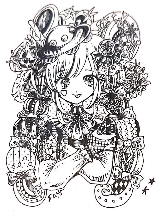 ぐるぐるアート　妖精の森　夏のこもれび　ボールペン画　アナログイラスト　て書き ぐるぐるアート 妖精の森 夏のこもれび ボールペン画 アナログイラスト