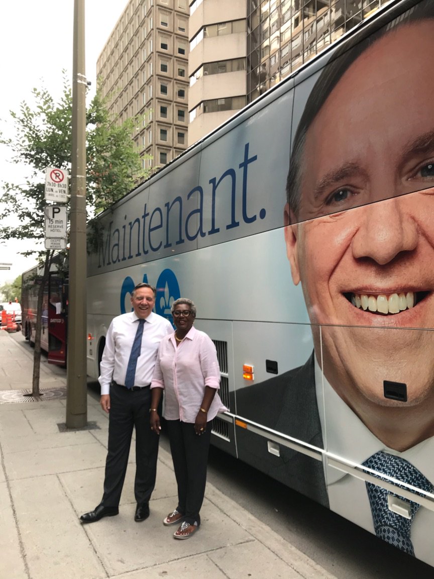 Aujourd'hui, je passe la journée avec <a href="/francoislegault/">François Legault</a> dans son autobus. Dans quelques jours, je vous parlerai de mon expérience à <a href="/La_Joute/">La Joute</a>. Pas de révélations sur les stratégies politiques, je me concentre sur l'aspect humain. #polqc #Quebec2018