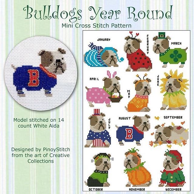 Review ★★★★★ 'Delightful designs. So cute! Easy to read chart. These will be great for seasonal ornaments and cards.' baggysue ift.tt/2LOvKUE #etsy #supplies #halloween #crossstitch #dogs #minicrossstitch #calendar #bulldog #frenchbulldog # etsy.me/2LQbFNM