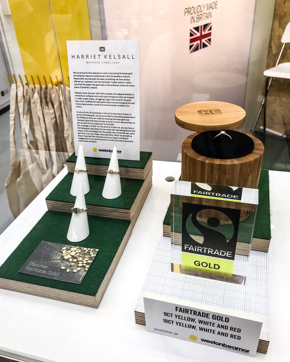 We’re proud to have played our part in launching <a href="/Fairtrade_Gold/">Fairtrade Gold</a> &amp; helping it become established in the UK jewellery industry. This IJL we’re exhibiting a selection of #Fairtrade jewellery which we’ve had the pleasure of casting for <a href="/HKJewellery/">Harriet Kelsall Bespoke Jewellery</a>. Stand D60 <a href="/jewellerylondon/">Jewellery London</a>