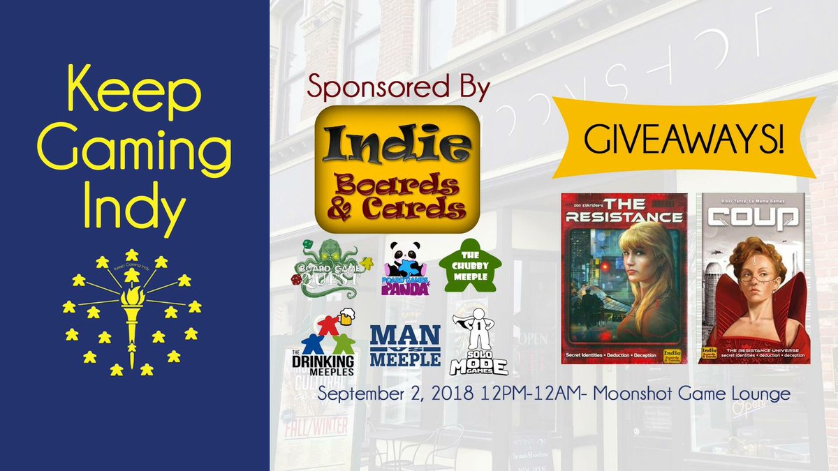 keepgamingindy's tweet photo. Today’s the day! #keepgamingindy game day is today from noon-midnight  at Moonshot Game Lounge located at 56 S 9th St. in Noblesville! Come play games, eat pizza, and enter to win FREE giveaways. https://t.co/yx2PpaqMhc
