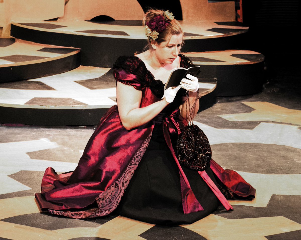 CherylZemke's tweet photo. "Is thy face like thy mother’s, my fair child! Ada! sole daughter of my house and heart? When last I saw thy young blue eyes, they smiled, And then we parted,—not as now we part, But with a hope. " #AdaandtheEngine @LalaTellsAStory #Costumes #CCreations Opens Sept 7 @OpenBookTC https://t.co/tVArjbvmAg