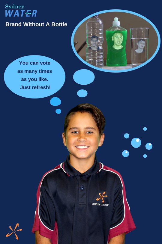 ChifleyCSC's tweet image. It’s the last weekend to vote!!

Help 7A students Braidy, Morris, Owen, Tyrell and Revival persuade Australians to choose tap water. 
💧Follow the link: 
old.oursydneyourwater.com.au/swc0420/galler…
💧Click on the video from Chifley College Shalvey Campus
💧Click ‘Vote’

@SydneyWaterNews