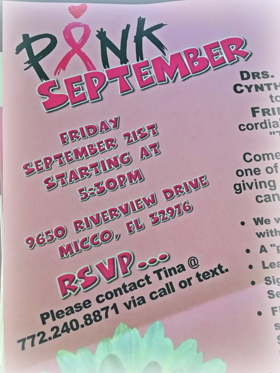 janietv's tweet photo. 2 of 2 Join the Pink Tie Friends for an event in Indian River County On September 21st. #pinkseptember #fundraising https://t.co/gOmI6avV4d