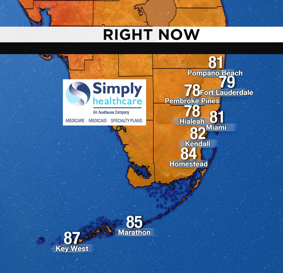 It's 2PM, here are south Florida's current temperatures. #BROWARD #MIAMIDADE #FLKEYS Presented by Simply Healthcare https://t.co/LbHdt4wsZE