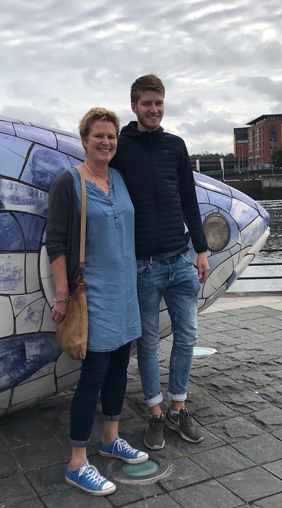 BelCityBikeTour's tweet photo. Coolest 6.8 Dutch Dude Dorus and his fab Mum Margriet meet the Fish..Biggest Happiest 21st Dorus! thanks for touring with us... #BigFishBelfast @VisitBelfast @Belfast_Titanic @NITouristBoard @VisitBelfast #CoolBikes #BikeTourism https://t.co/9rxauVr3Rd