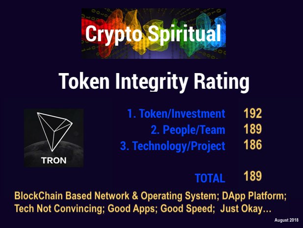 CryptoSpiritual's tweet image. New #CryptoSpiritual Integrity Rating Available! #CryptoTokenRating for #TRON - explanation in #CryptoSpiritualEnergyUpdate : youtu.be/wEhqBTvaZWw