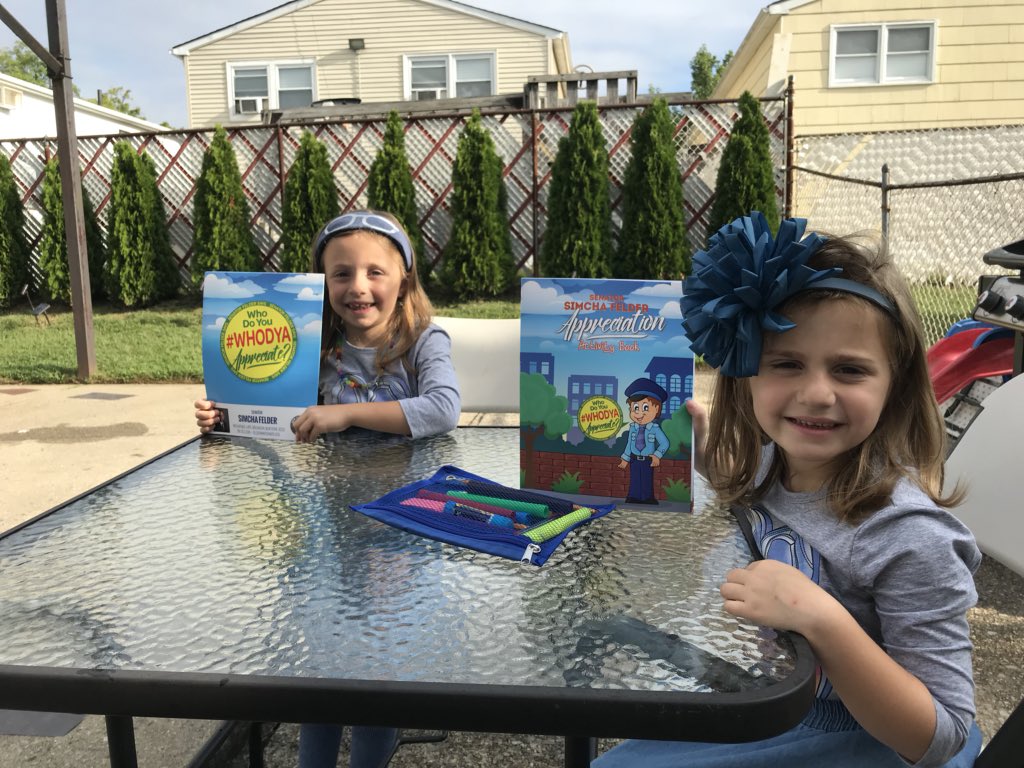 Avi_Greenstein's tweet photo. Such a nachas for my wife &amp; I to watch our kids this morning in our backyard enjoy the exciting activity book created by @NYSenatorFelder teaching the important value of appreciation for those who are too often taken for granted. Thnx @NYPDnews @FDNY @NYCSanitation @USArmy @usps https://t.co/vufArD43Fo