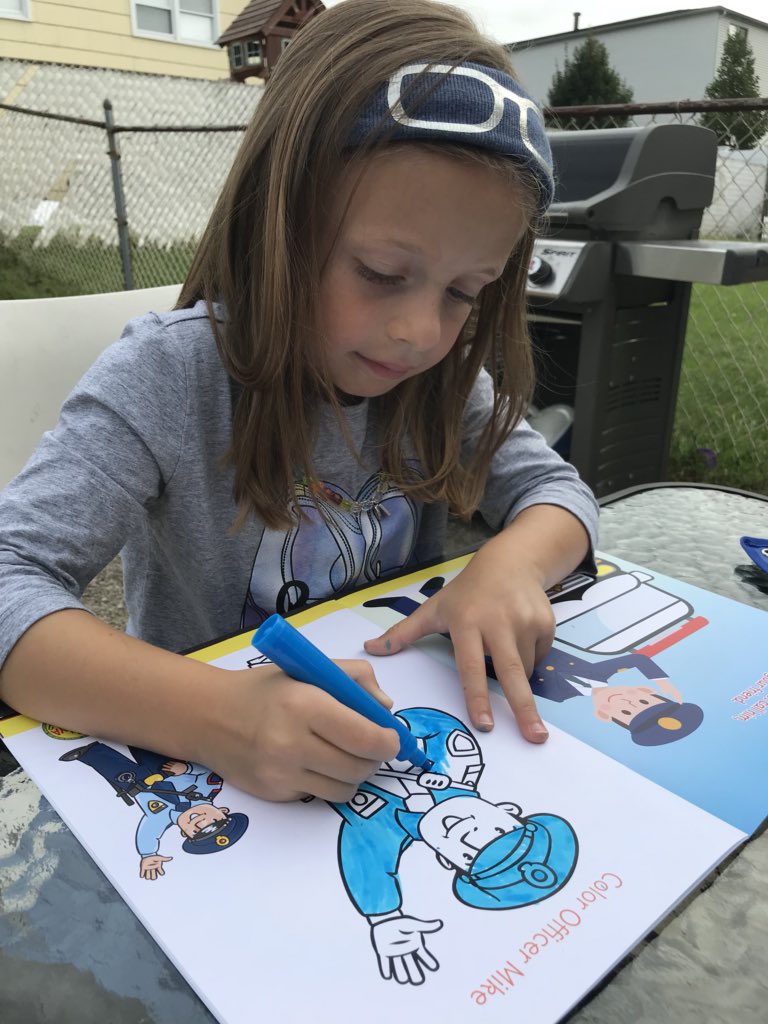 Avi_Greenstein's tweet photo. Such a nachas for my wife &amp; I to watch our kids this morning in our backyard enjoy the exciting activity book created by @NYSenatorFelder teaching the important value of appreciation for those who are too often taken for granted. Thnx @NYPDnews @FDNY @NYCSanitation @USArmy @usps https://t.co/vufArD43Fo