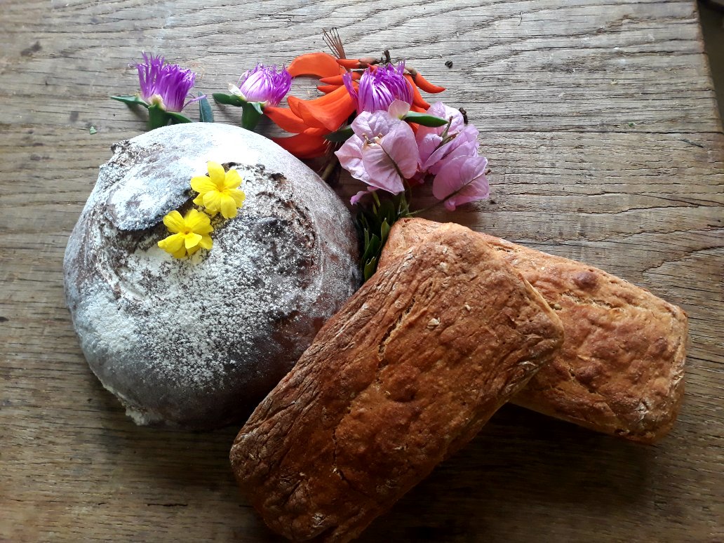 KitchenUbuntu's tweet photo. I love to #bake, these have just cooled down. They came out of my #Ubuntukitchen and are perfect for #SpringDay. Here are two Spelt loaves and a 80% Russian Rye boule. https://t.co/QVyabKPO1O