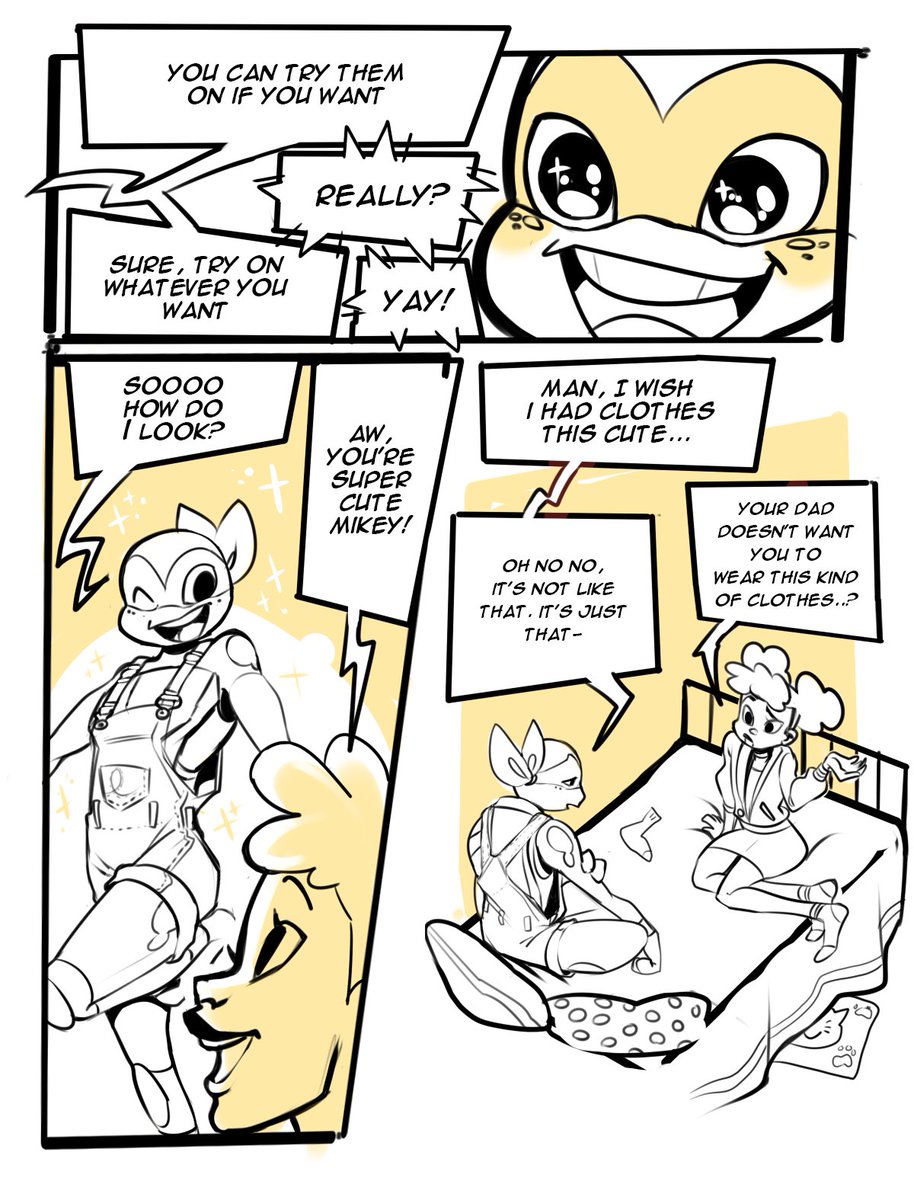 CartoonzyDay's tweet photo. Lil rottmnt comic starring Mikey and April. https://t.co/pvjaeHNg4A