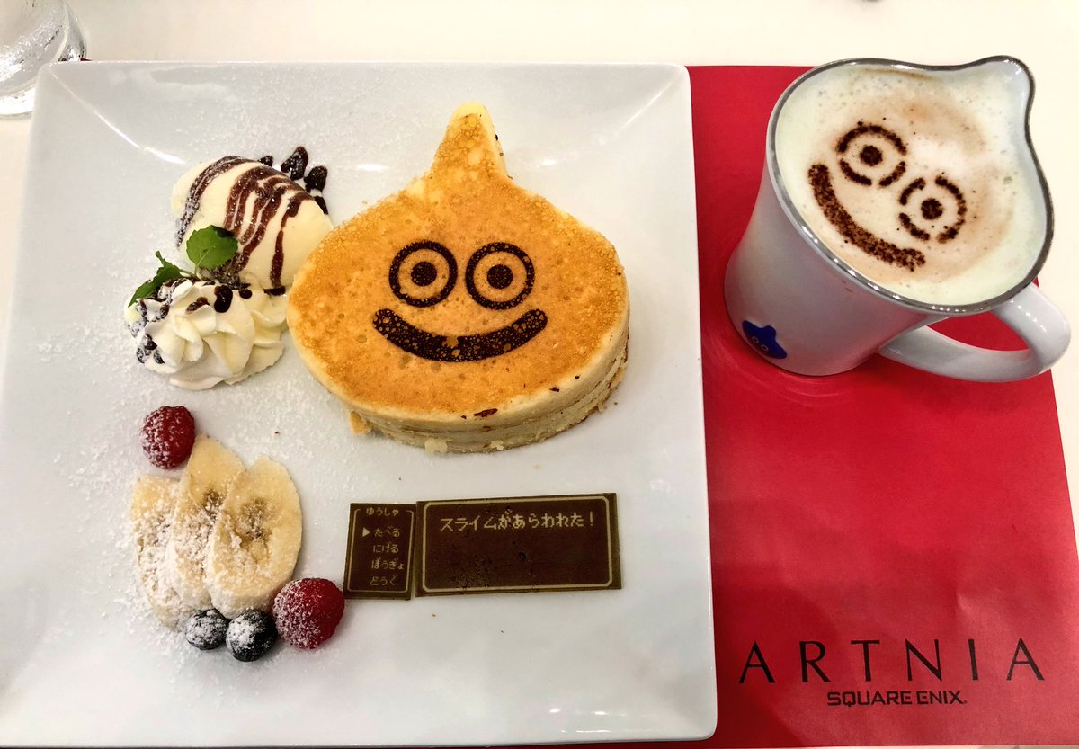Atsushi Sns再開しました アルトニアカフェ行って来た スライムパンケーキかわいい アルトニアカフェ Artniacafe スライムパンケーキ スライムラテ スクエアエニックス Squareenix ドラゴンクエスト