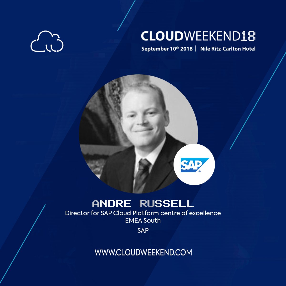 DigitizeSummit's tweet photo. Meet Cloud Weekend 2018's featured speaker, Andre Russell, Director for SAP Cloud Platform centre of excellence EMEA Sout.
Make sure you book your ticket now: https://t.co/9CCYpa1jcN
#CloudWeekend #DigitizeTomrrow #Teradix https://t.co/5J8O4UZy8S
