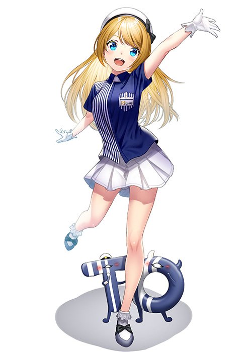 jervis (kancolle) 1girl blonde hair blue eyes gloves white gloves hat long hair  illustration images