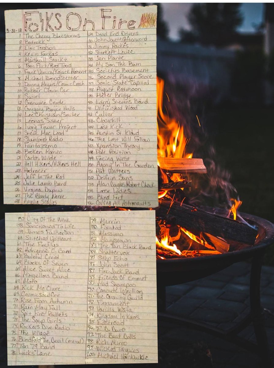 <a href="/Firejackband/">Fire Jack</a> Lists from May. New #FOF should be out later today! 😄👍