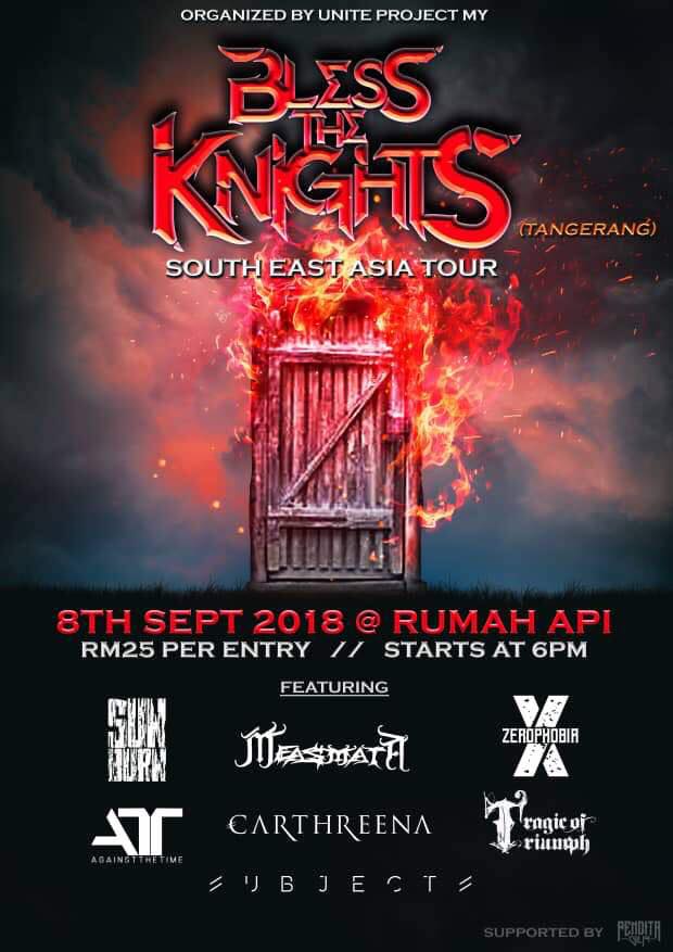 Jenn_Thompson's tweet photo. #KL SATURDAY September8 @BlessTheKnights SEA TOUR 6pm RumahApi ft. #SunBurn #Measmata @zerophobiamy #AgainstTheTime @carthreenaband @subjectsband @TragicOf https://t.co/5MHLRNw9w3
