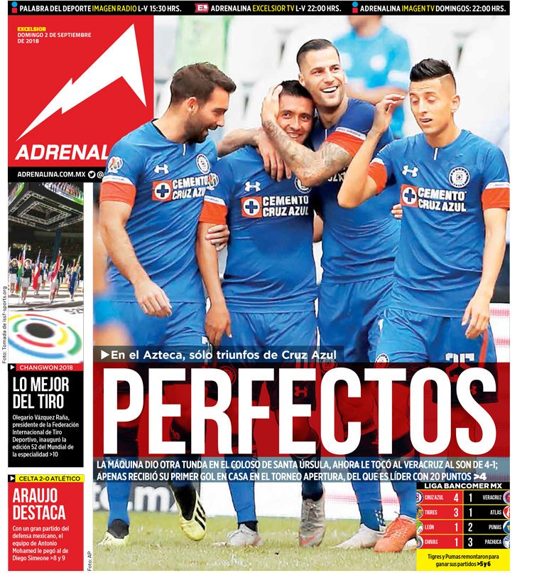 Historia_Azul's tweet photo. En Portada: El paso PERFECTO de #CruzAzul. 👏💙 https://t.co/ilKypJxzCG