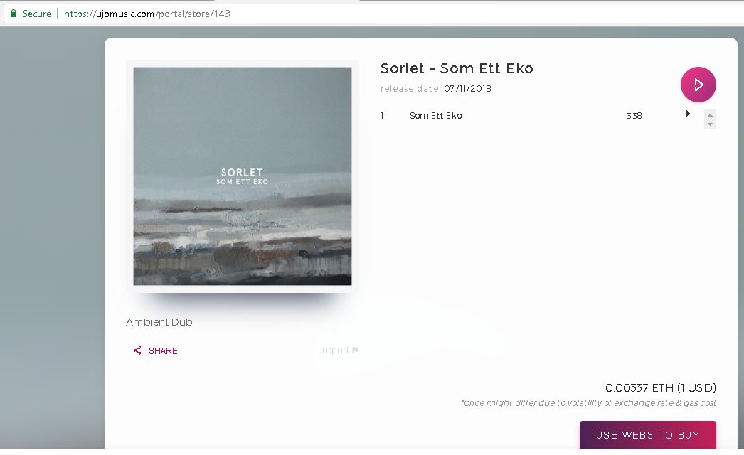 kevinkoosk's tweet image. Cool to see the UJO Music portal. Happy to see that artists have uploaded their songs to the platform to sell them. Tracks can be purchased, prices in USD but paid for with ETH. #blockchain #realusecase #ethereum #consensys
ujomusic.com/portal/discover
