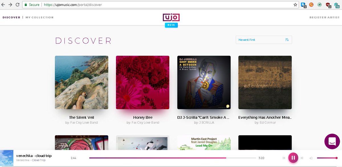 kevinkoosk's tweet image. Cool to see the UJO Music portal. Happy to see that artists have uploaded their songs to the platform to sell them. Tracks can be purchased, prices in USD but paid for with ETH. #blockchain #realusecase #ethereum #consensys
ujomusic.com/portal/discover