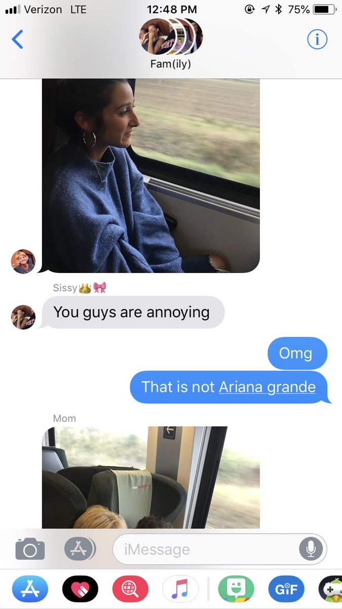 sm1thjosh's tweet photo. My mom seriously thought @ArianaGrande was on her train https://t.co/5AifHim5gg