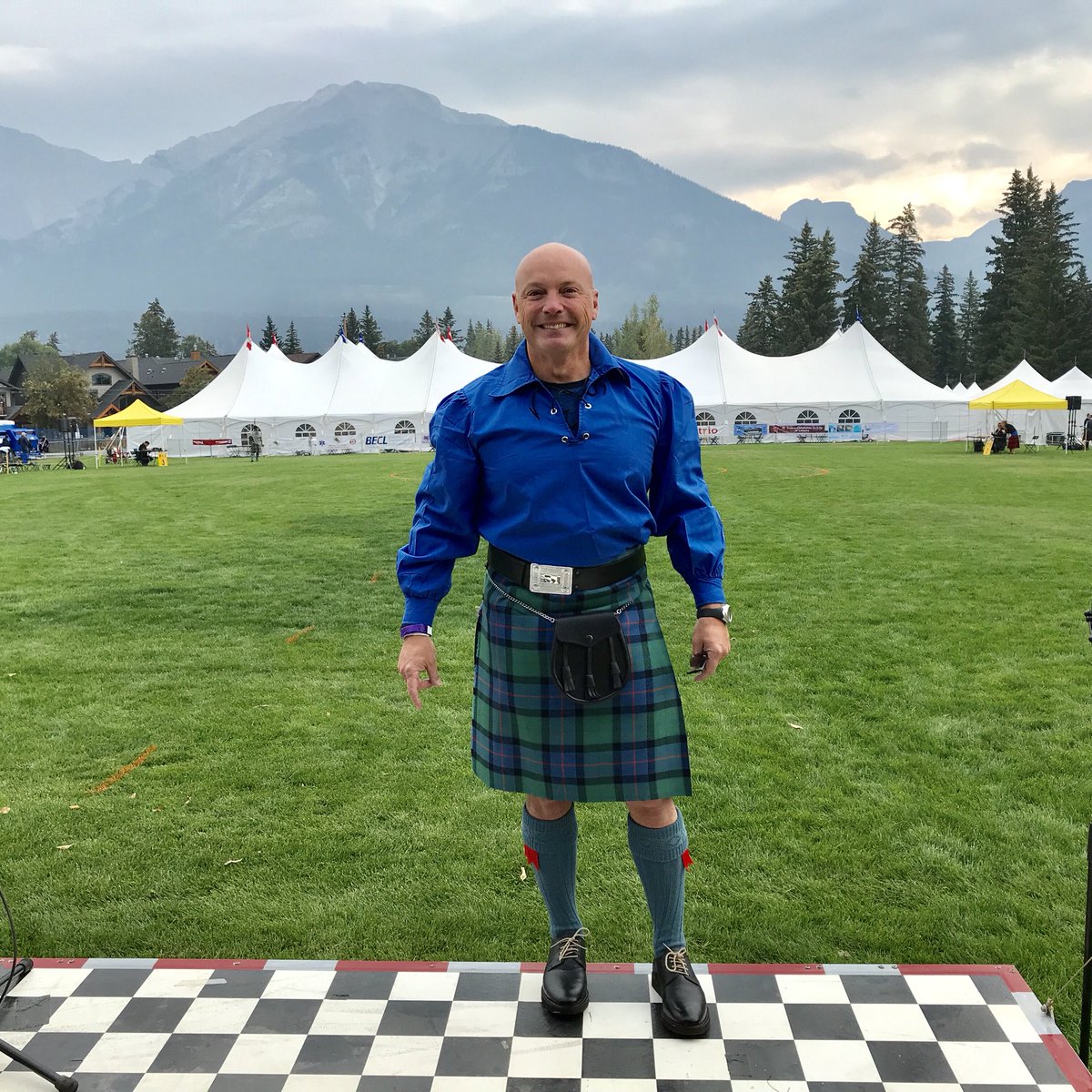 @phoenixincanada our emcee for the day. Go tell him he looks awfy braw in that kilt. 
#canmorehighlandgames #canmoregames2018 #canmore #alberta #tourismalberta #tourismcanmore