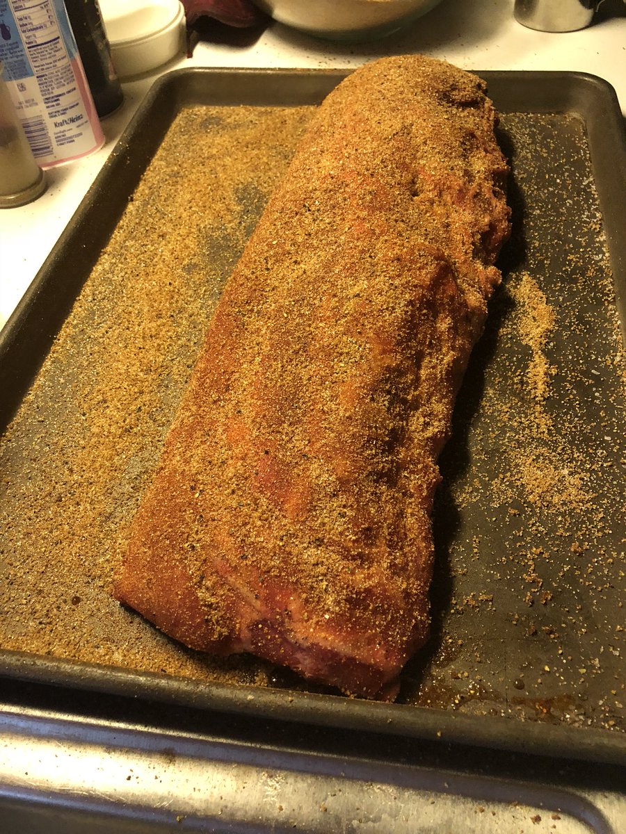 J_Smails's tweet photo. Freshly concocted rub applied and away we go! #RibHo https://t.co/NFWNTvhZJ1