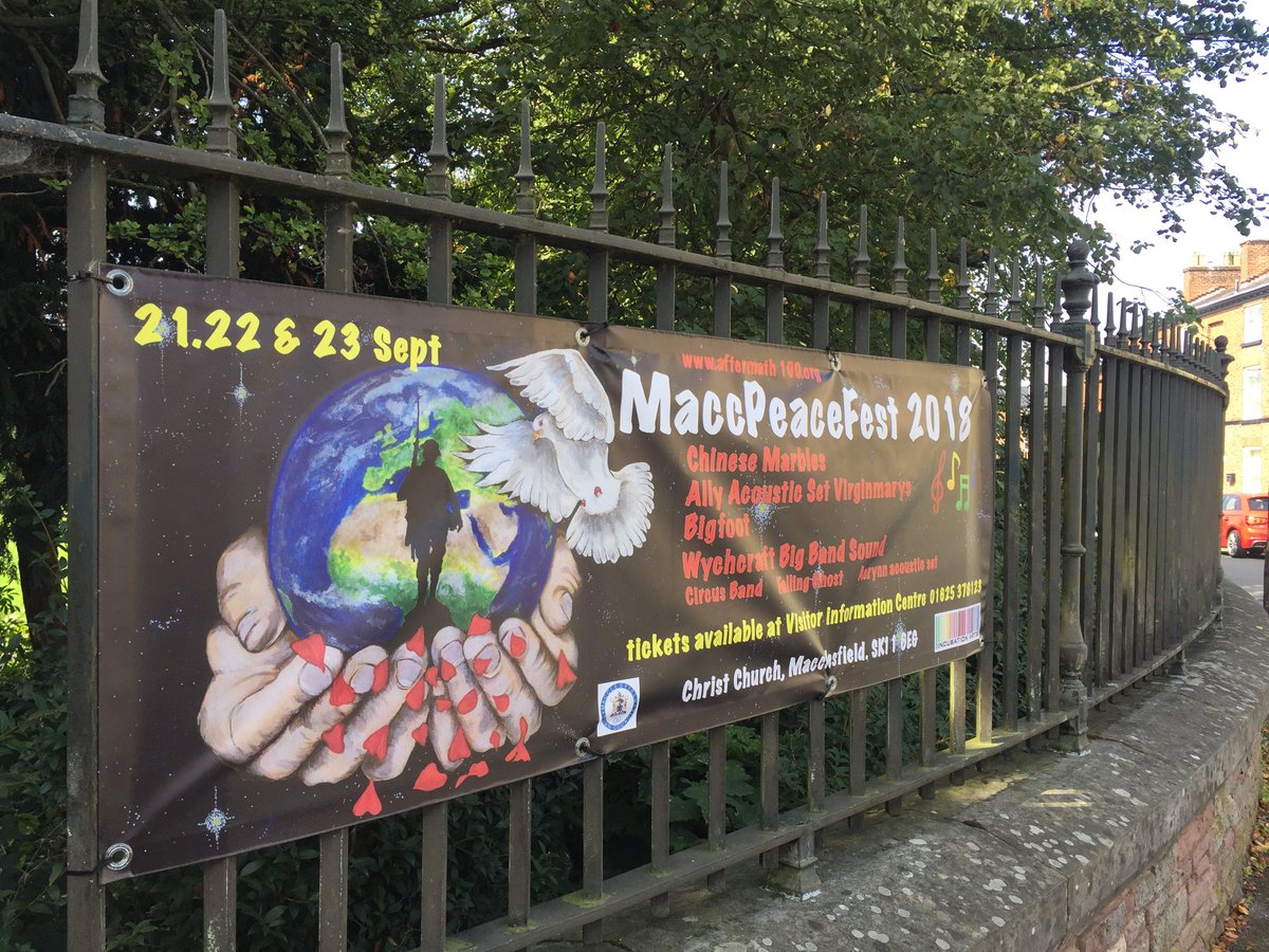 ChristChurchMac's tweet photo. #maccpeacefest from #aftermath100 and @incubationarts commemorates a centenary since #WW1 armistice, Fri 21 - 23 Sept. Tickets ⁦@MacclesfieldVIC⁩ https://t.co/h2zxrRclM4