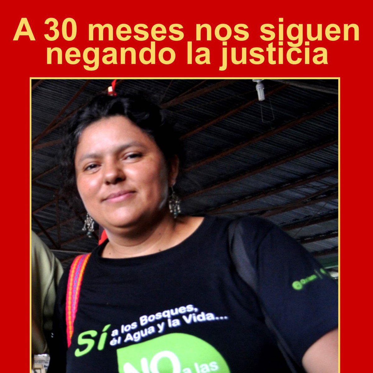 A 30 meses del asesinato de nuestra compañera Berta Cáceres, Nos siguen negando la justicia. 
¡Juicio y Castigo para los autores intelectuales! 
#JusticiaParaBerta
#AQuienProtegeElMP
#DESACulpable