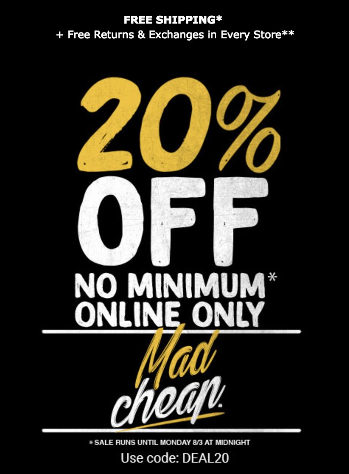 SOLELINKS's tweet photo. Take advantage of Footaction rare 20% off sale with no minimum - use code DEAL20

Ends tomorrow => https://t.co/42rkFjqKPp https://t.co/KgA25TQHLy
