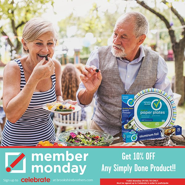 BrookshireBros's tweet image. Keep the clean-up easy for any Labor Day get-togethers. Get 10% OFF all Simply Done products this Monday only! #AllFun #NoFuss

Not a member? SIGN UP: bit.ly/2LRxZqa

To redeem, enter your phone number at the register. Valid 09/03/18 only.